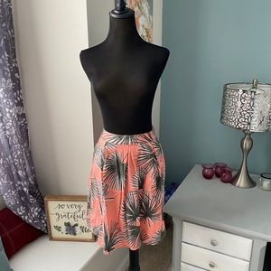 Pink and green patterned skirt